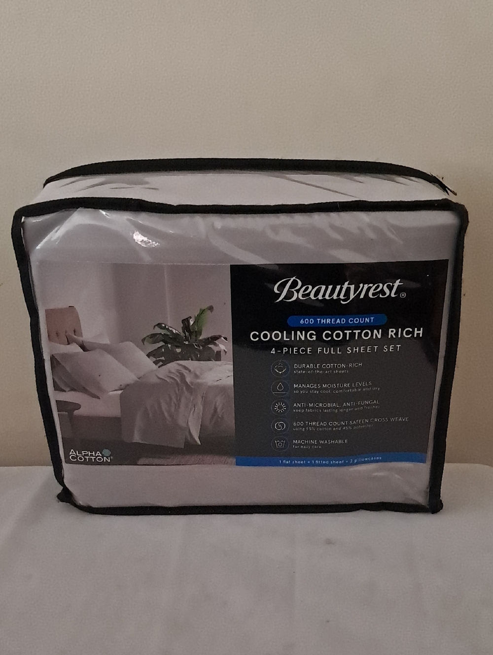 Beautyrest Cooling Cotton-Rich 4-Piece Sheet Set in Gray